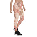 Mother's Day Gift, Mother's Day Leggings Pink Country Chic Roses Gadern and Wood Women's Leggings
