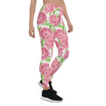 Mother's Day Gift, Mother's Day Leggings Pink Peonies Watercolor Flower Women's Leggings