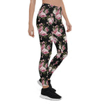 Mother's Day Gift, Mother's Day Leggings Pink Roses Bouquet Flower Women's Leggings