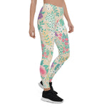 Mother's Day Gift, Mother's Day Leggings Pink Roses Floral Women's Leggings