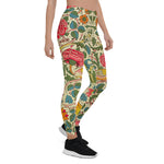 Mother's Day Gift, Mother's Day Leggings Pink Roses Gadern Vintage Chintz Women's Leggings