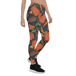 Mother's Day Gift, Mother's Day Leggings Red pumpkin seamless pattern and carrots Women's Leggings