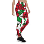 Mother's Day Gift, Mother's Day Leggings Red Roses vintage flower Women's Leggings