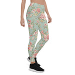 Mother's Day Gift, Mother's Day Leggings Romantic classic wallpaper seamless Vintage Rose flower Women's Leggings