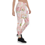 Mother's Day Gift, Mother's Day Leggings Romantic Pink Rose Women's Leggings