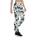 Mother's Day Gift, Mother's Day Leggings Rose Blush Pink Navy Blue Bouquet Women's Leggings