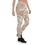 Mother's Day Gift, Mother's Day Leggings Roses Flowers Colored Vintage Flower Women's Leggings