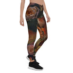 Mother's Day Gift, Mother's Day Leggings Roses In Fall Vintage Colors Botanical Garden Women's Leggings