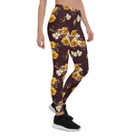 Mother's Day Gift, Mother's Day Leggings Seamless Floral Pattern Watercolor Blossom Roses Women's Leggings