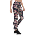 Mother's Day Gift, Mother's Day Leggings Seamless floral pattern with roses, watercolor Women's Leggings