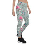 Mother's Day Gift, Mother's Day Leggings Soft Rose Flower Pink Women's Leggings