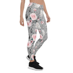 Mother's Day Gift, Mother's Day Leggings Spring Flowers and Leaves Watercolor Women's Leggings