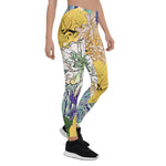 Mother's Day Gift, Mother's Day Leggings Trendy Yellow & Green Floral Girly Women's Leggings