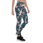Mother's Day Gift, Mother's Day Leggings Tropical Vintage Red Hibiscus Flower Women's Leggings