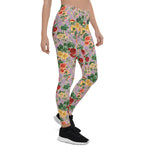 Mother's Day Gift, Mother's Day Leggings Vintage Floral pattern of yellow Roses Women's Leggings