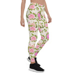 Mother's Day Gift, Mother's Day Leggings Vintage Floral Pink Rose Women's Leggings