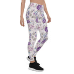 Mother's Day Gift, Mother's Day Leggings Vintage Floral Rose Purple Women's Leggings