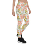 Mother's Day Gift, Mother's Day Leggings Vintage Pattern with Blooming Rose Hips and Fruits Women's Leggings