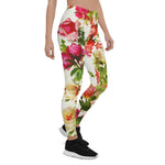 Mother's Day Gift, Mother's Day Leggings Vintage Summer Pink Rose Peonies Flowers 1 Women's Leggings