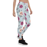 Mother's Day Gift, Mother's Day Leggings Violet and yellow Flowers with Leaves Women's Leggings