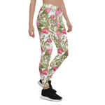 Mother's Day Gift, Mother's Day Leggings Watercolor Flowers Pink Roses Floral Women's Leggings