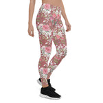 Mother's Day Gift, Mother's Day Leggings Watercolor Pink Floral Rose Women's Leggings