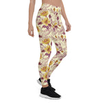 Mother's Day Gift, Mother's Day Leggings Watercolor Seamless Pattern with Contoured Element Women's Leggings