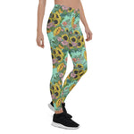 Mother's Day Gift, Mother's Day Leggings Yellow Sunflowers and Pink Roses Flower Women's Leggings