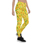 Mother's Day Gift, Mother's Day Leggings Yellow watercolor Roses pattern Women's Leggings