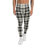 Scotstee Shop Tartan Plaid Men's Leggings Yoga Pants Clan Scott Black White Ancient Plaid Men Running Leggings