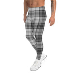 Scotstee Shop Tartan Plaid Men's Leggings Yoga Pants Clan Sandilands Grey Plaid Men Running Leggings