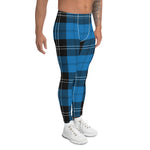 Scotstee Shop Tartan Plaid Men's Leggings Yoga Pants Clan Ramsay Blue Ancient Plaid Men Running Leggings