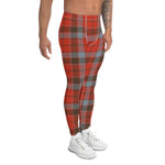 Scotstee Shop Tartan Plaid Men's Leggings Yoga Pants Clan Robertson Weathered Plaid Men Running Leggings