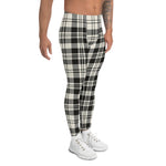 Scotstee Shop Tartan Plaid Men's Leggings Yoga Pants Clan Scott Black White Ancient Plaid Men Running Leggings
