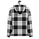 christmas hoodie mens, christmas hoodies womens, ugly hoodie, xmas hoodie, ugly christmas hoodie, funny christmas hoodies, Tartan Plaid Hoodie Clan MacFarlane Black & White Plaid Hoodie Women's, Plaid Hoodie Mens, Black Plaid Christmas Hoodie