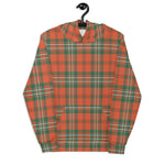 christmas hoodie mens, christmas hoodies womens, ugly hoodie, xmas hoodie, ugly christmas hoodie, funny christmas hoodies, Tartan Plaid Hoodie Clan Scott Ancient Plaid Hoodie Women's, Plaid Hoodie Mens, Orange Plaid Christmas Hoodie