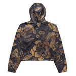 Women’s cropped windbreaker Beautiful flowers peonies, roses and butterflies Summer Rose Women's Cropped Windbreaker