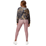 Women’s cropped windbreaker Beautiful flowers peonies, roses and butterflies Summer Rose Women's Cropped Windbreaker