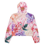 Women’s cropped windbreaker Chrysanthemum Rose Peony and Blooming Flowers Watercolor Summer Rose Women's Cropped Windbreaker