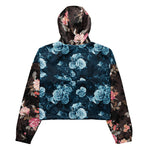 Women’s cropped windbreaker Classic Blue Rose Pattern Summer Rose Women's Cropped Windbreaker