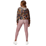 Women’s cropped windbreaker Colorful Roses Garden Vintage Summer Rose Women's Cropped Windbreaker