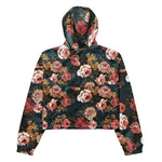 Women’s cropped windbreaker Cute Rose Flower Patter Summer Rose Women's Cropped Windbreaker