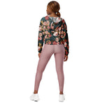 Women’s cropped windbreaker Cute Rose Flower Patter Summer Rose Women's Cropped Windbreaker