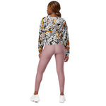 Women’s cropped windbreaker Cute Seamless Ditsy Floral Pattern Colorful Flower Summer Rose Women's Cropped Windbreaker