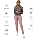 Women’s cropped windbreaker Beautiful flowers peonies, roses and butterflies Summer Rose Women's Cropped Windbreaker