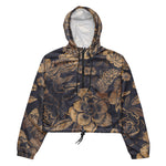 Women’s cropped windbreaker Beautiful flowers peonies, roses and butterflies Summer Rose Women's Cropped Windbreaker