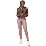 Women’s cropped windbreaker Colorful Roses Garden Vintage Summer Rose Women's Cropped Windbreaker