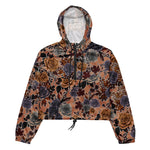 Women’s cropped windbreaker Colorful Roses Garden Vintage Summer Rose Women's Cropped Windbreaker