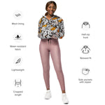 Women’s cropped windbreaker Cute Seamless Ditsy Floral Pattern Colorful Flower Summer Rose Women's Cropped Windbreaker
