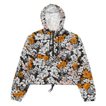 Women’s cropped windbreaker Cute Seamless Ditsy Floral Pattern Colorful Flower Summer Rose Women's Cropped Windbreaker